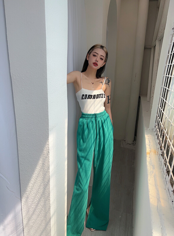 [dtwo] hot girl style wide leg slim casual pants 2205026# zxl