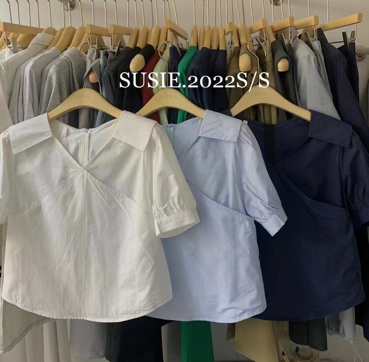 [Susie] simple and versatile short shirt 8700# zjy