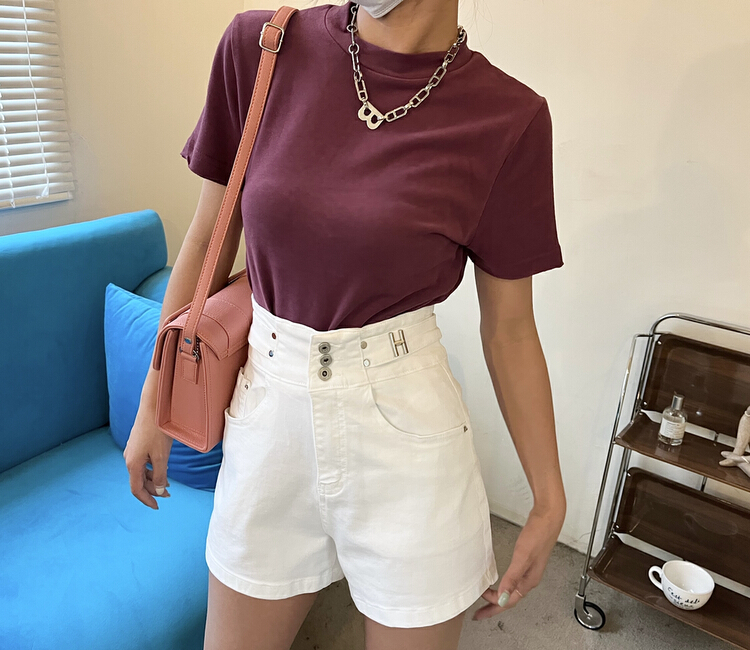New in early summer! [Mujia] Korean high waist thin denim shorts 956# XYY