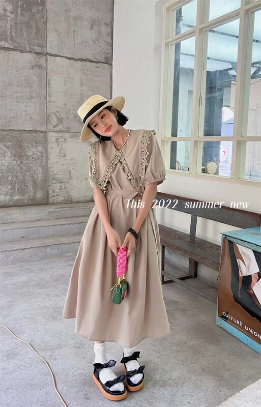 [this] Korean style simple texture minority dress k1136# CSX