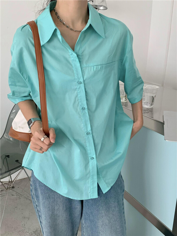 Seven colors! [Chennai] clean short sleeve versatile shirt 221a032# zxx