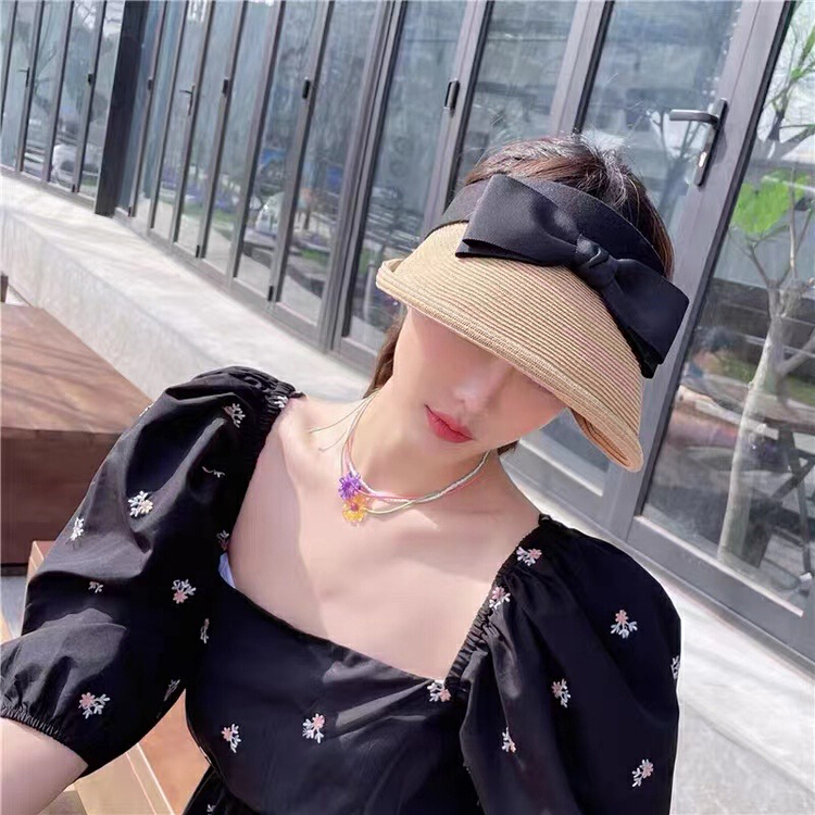 [aestheticism hat industry] bow straw hat 3163# LSL
