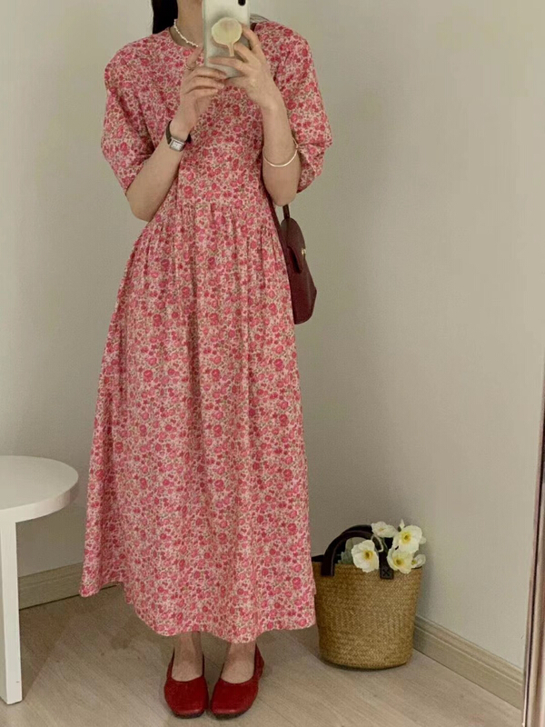 [RS] French Crewneck floral dress dh1102# XYY