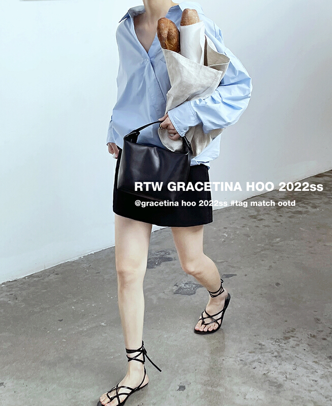 原價98.99! 早春上新！【GRACETINA HOO】小眾設計下擺不規則綁帶多種穿法百搭襯衫  CS678#  ZXL