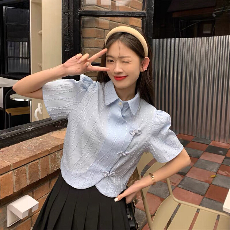Original price 73.72! [Feimao (Yimao)] Korean version simple and versatile small shirt ym-7053# LSL