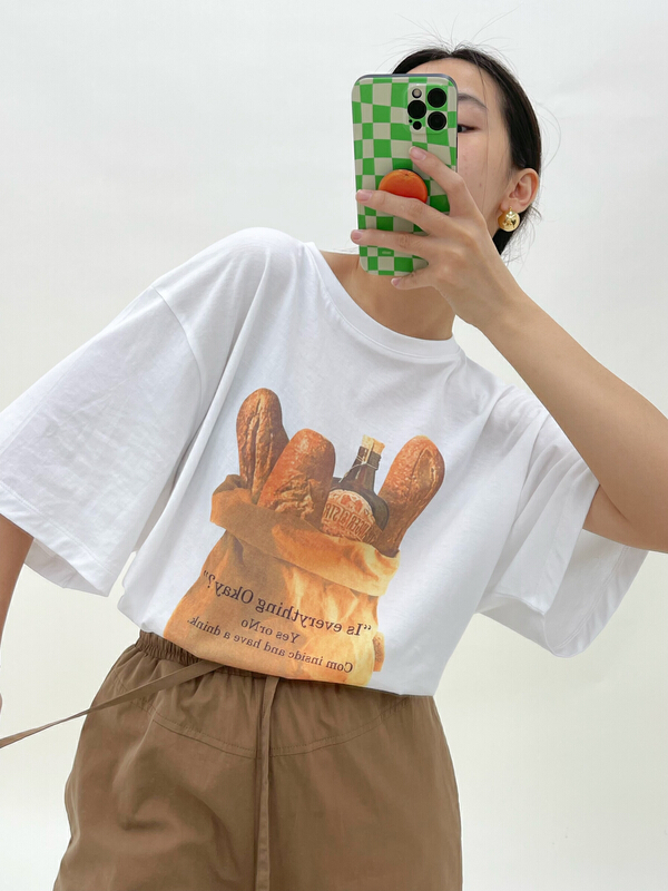 [attitude] crew neck loose and versatile short sleeve T-shirt aq4421# ozq