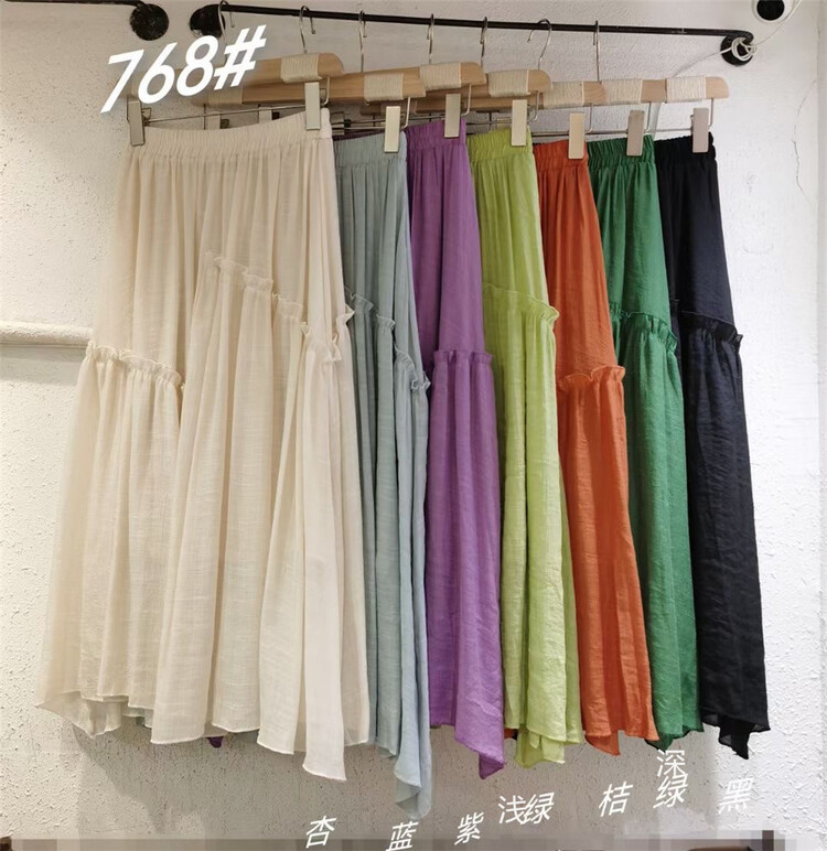 [Shangpin Wanqian] Korean version elastic waist comfortable and versatile skirt ys2-768# hjy