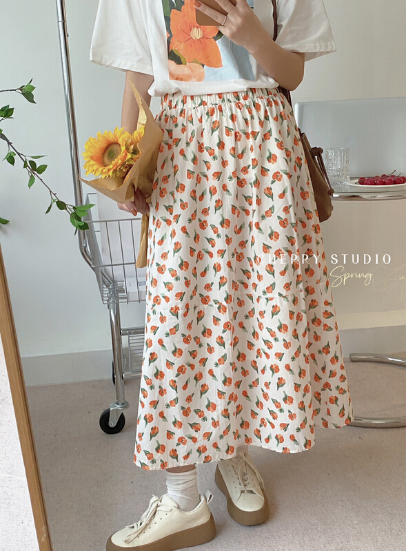 [cherry studio] Korean Style Floral fresh skirt 5067# HBx