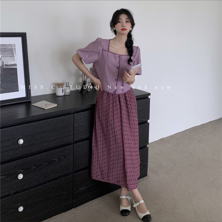[miss. C studio] fashion wave point medium length skirt 3030# zxx