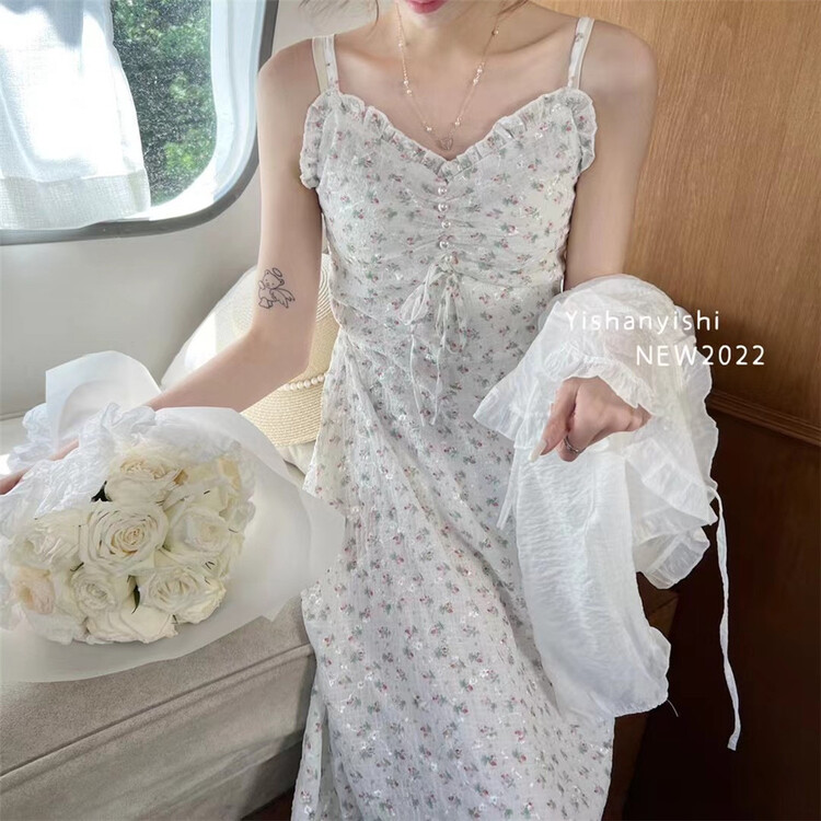 [Yi Shan Yi Shi] broken flower pleated Korean dress 936\hjy