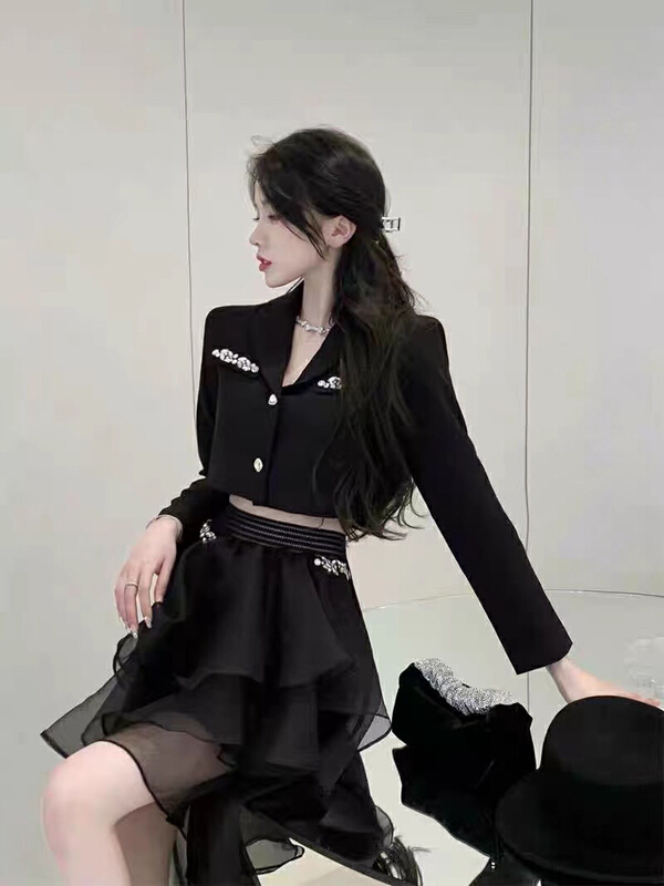 Early spring! [LML] short style temperament suit + high waist A-line skirt suit m831# ozq
