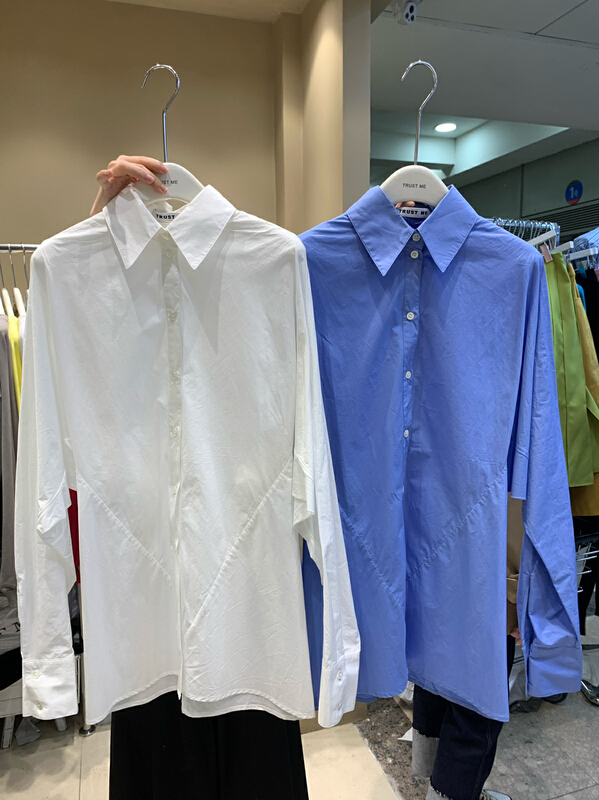 New year in early spring! [trustme] Korean simple single breasted shirt 66290# jhy