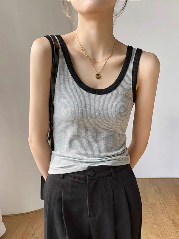 [Mido] fashionable and versatile color matching vest 5012# LSL