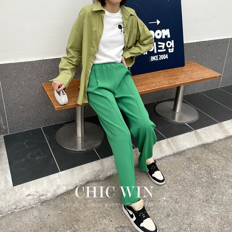 New year in early spring! [chic win] Korean style simple and slim casual pants 17006# CSX