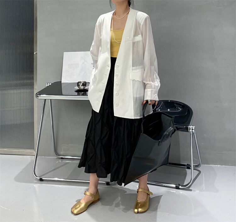 New year in early spring! [Hyso] stitched Tencel V-neck thin suit 5156# XJ