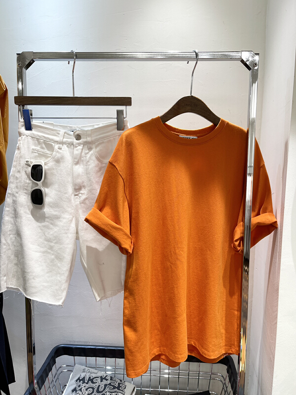 Original price 50.76! In early summer! [trust] solid color versatile Casual Short Sleeve T-shirt 66540\ozq