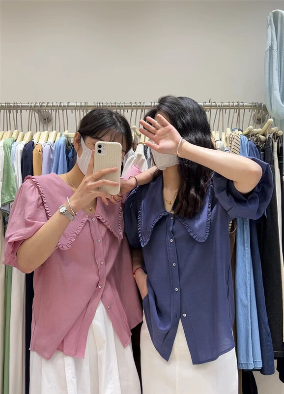 New in early summer! [imagine sailormoon] simple solid color baby collar shirt 88192# XYY