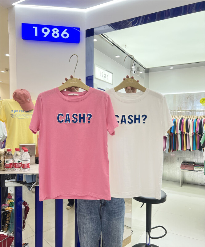 "1986" letter loose casual short sleeve T-shirt c903# LSL