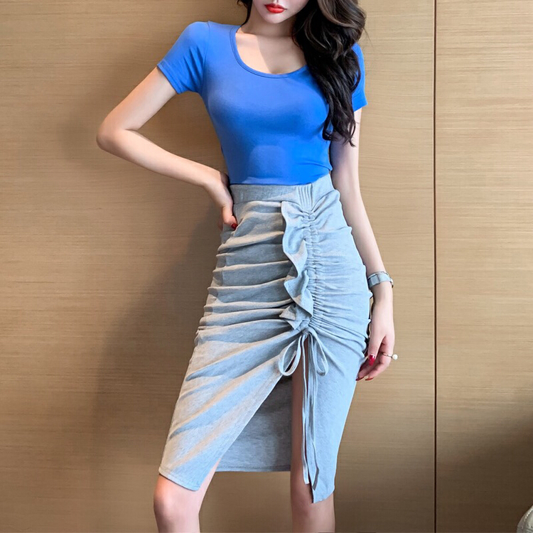New in early summer! [xinyuanjieyi Xinyuan garment] careful machine sexy back bow tie short sleeve T-shirt a829# Cl