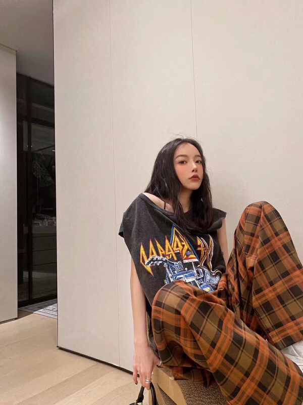 New in early summer! [Nancy] French style retro Plaid Design Western style casual pants (only casual pants) 6217# WPL