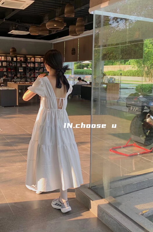 [in. Choose u] backless bubble sleeve dress 69301# zxl
