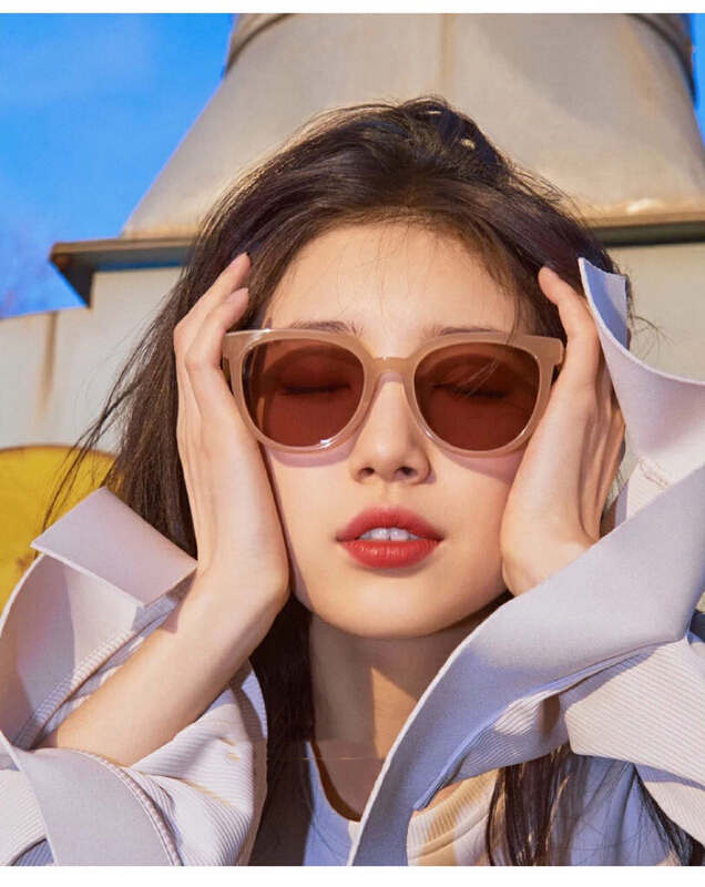 [fiber color scarf glasses] trendy Korean anti ultraviolet Sunglasses (with box) 3393-1# LSL