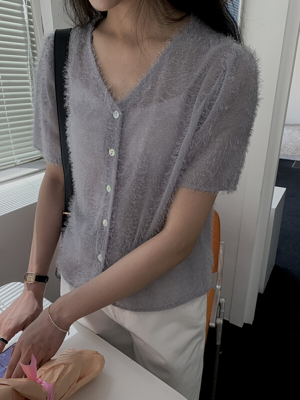 [forming-z] Korean V-neck single breasted shirt 91216# zxl