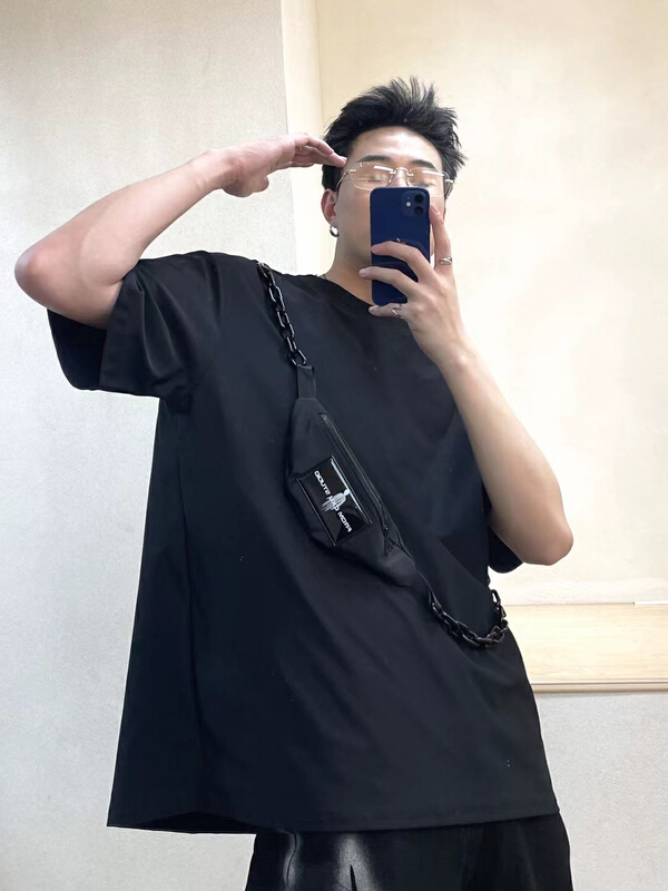 [Tess] design sense niche fashion short sleeve T-shirt (with waist bag) uucx# ZZL