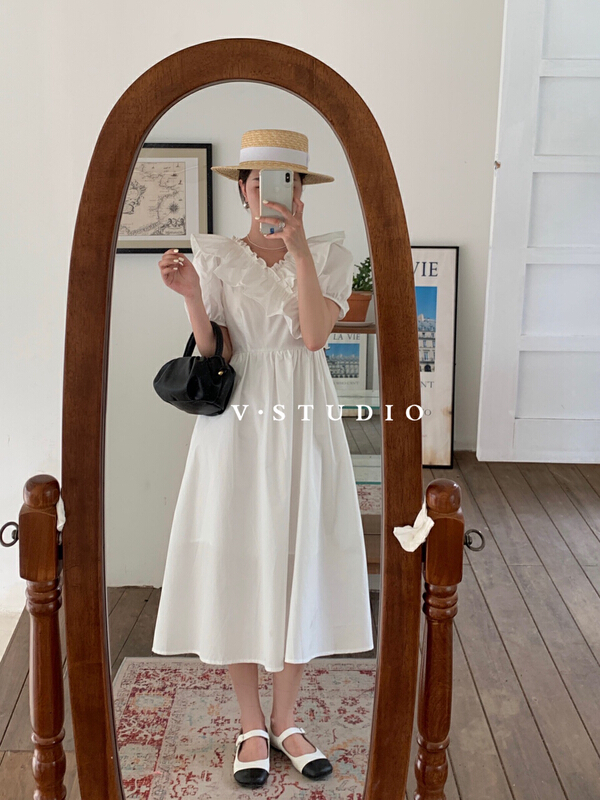 [v.studio] French style Ruffle Dress 6650# zjy