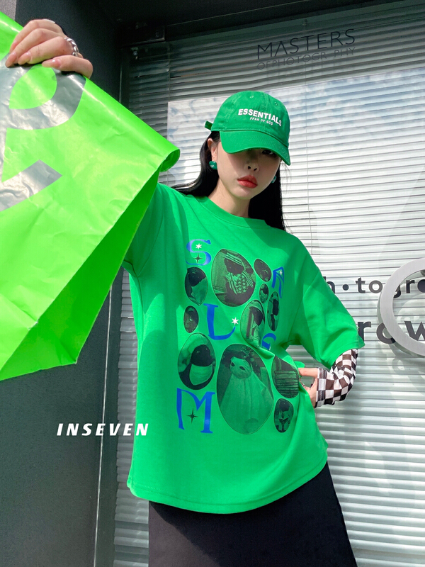 goods in stock! New year in early spring! [inseven] American round neck print versatile short sleeve T-shirt 23657# ozq