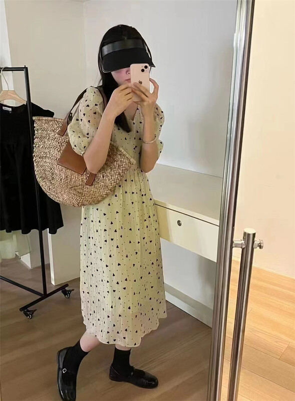 [Susan] love printing gentle aging dress 18266# LSW