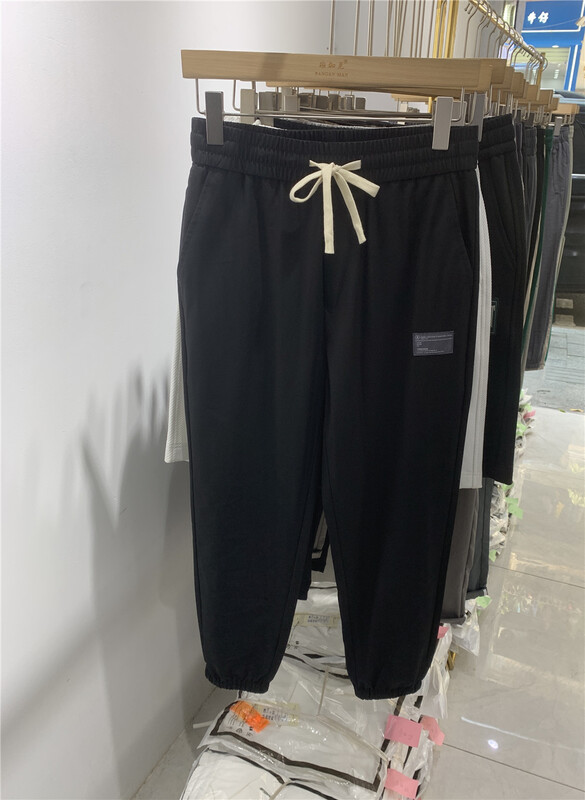 New in early summer! [bangani] elastic waist comfortable drawstring label casual pants 1131# ZZL