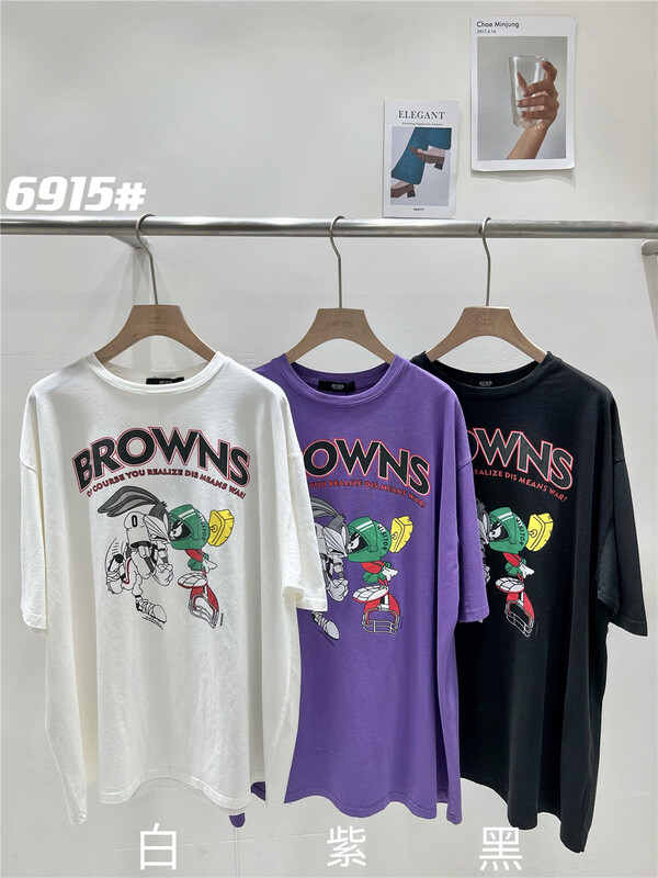 New in early summer! [just soso] Korean style personality minority cartoon Pullover short sleeve T-shirt 6915# CLS
