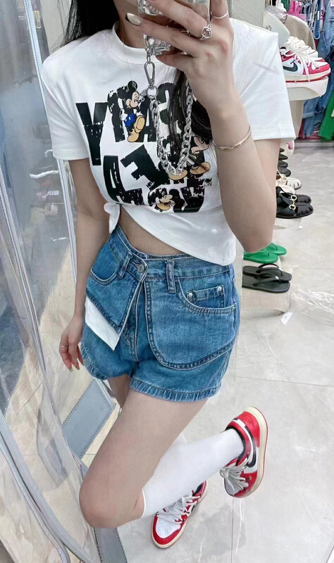 [top] Korean cartoon printed short ins short sleeve T-shirt 3087# zjy
