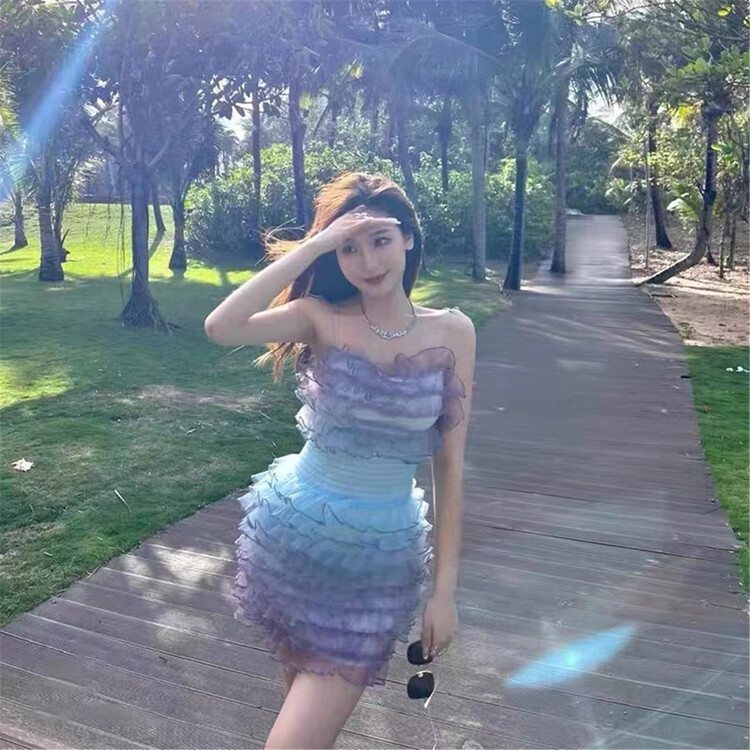 goods in stock! [tangtangtangjia] suspender cake gradient Mermaid Dress 2979# PCZ