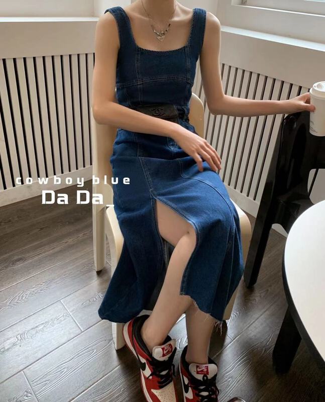 [dada] slit slim dress 7106# zxl