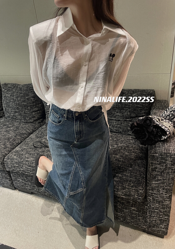 [Nina life] fashion cartoon versatile shirt ys1-6005# zxl