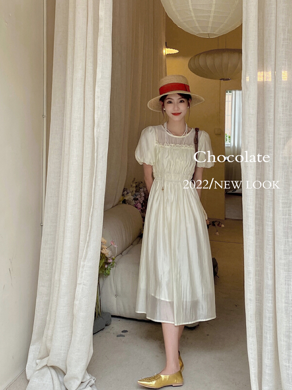 [chocolate] Korean French loose dress 28084# ll
