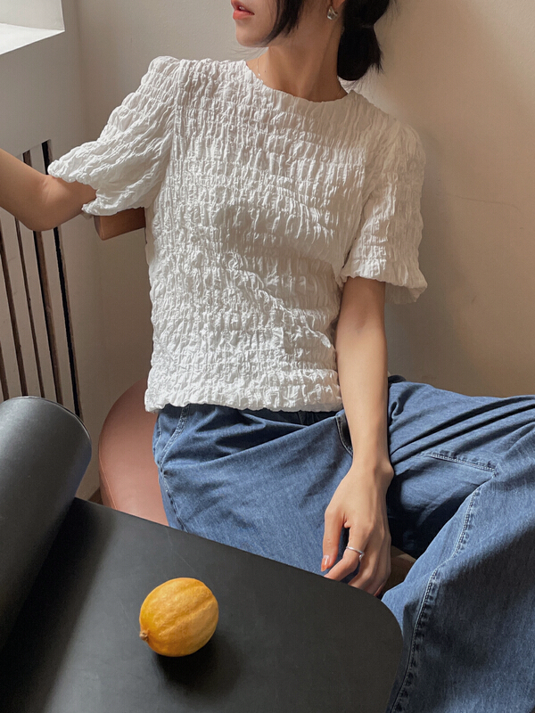 [soul] sweet round neck versatile shirt at18189222x# CLS