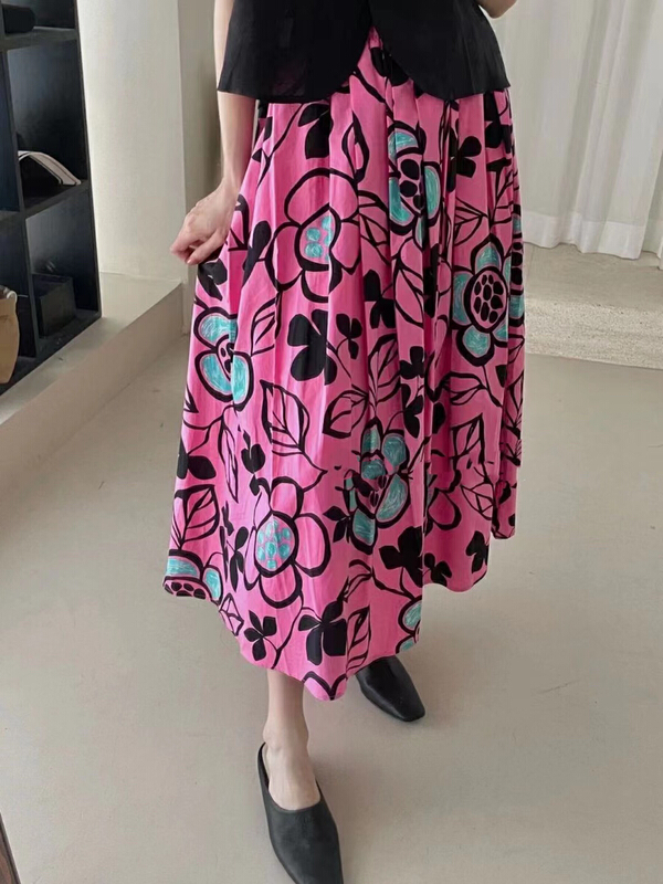 [RS] elastic waist versatile flower skirt rs1860# XYY