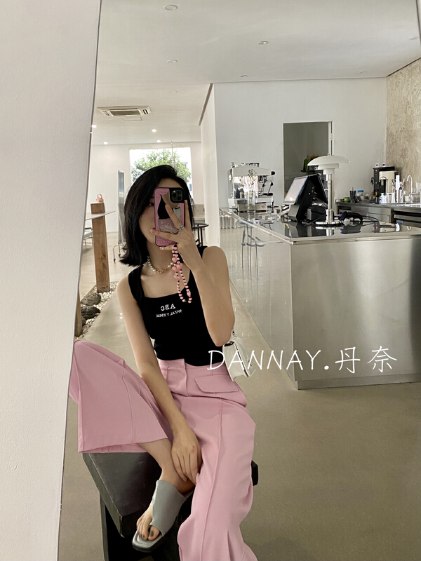 New year in early spring! [dannay] letter square neck thin vest 7211# jhy