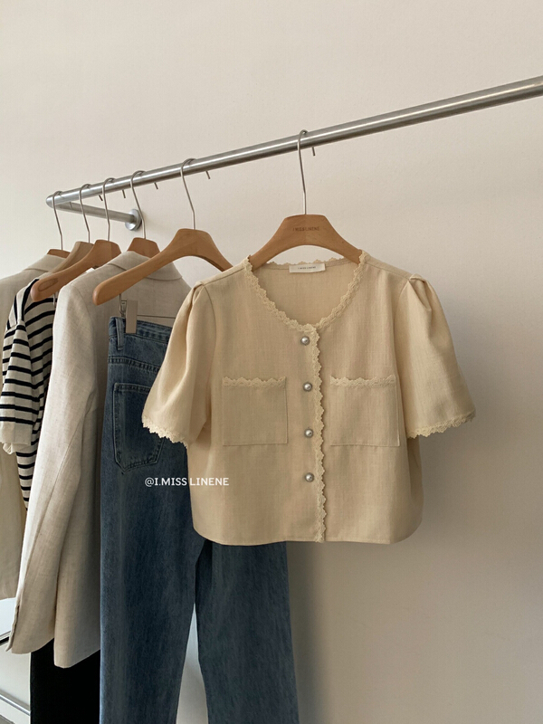 New in early summer! [Imiss] single breasted Korean versatile small shirt cx6290# LSW