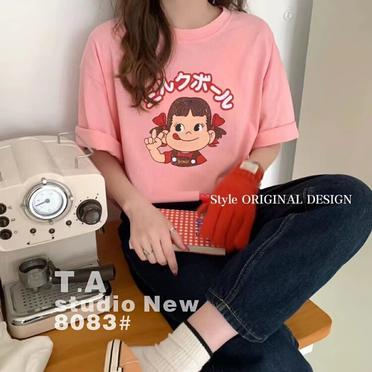 [TA +] cartoon No.2 printing loose short sleeve T-shirt 8083# XYY