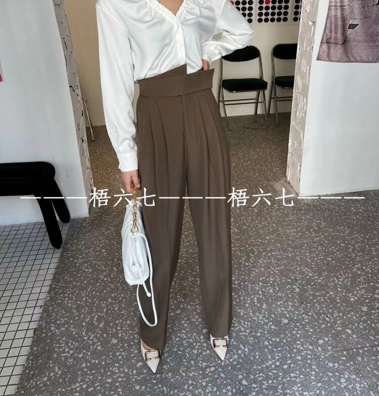 原價89.11! 【奈莎鬍子】設計感不規則腰頭氣質西褲  B6005#  CLS