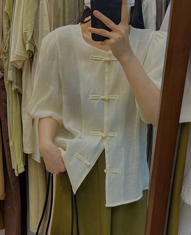 [h-xl] Korean single breasted comfortable shirt 3573# ll