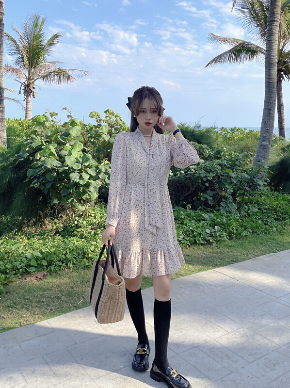 New year in early spring! [J2. J1wg] Japanese little fresh lady floral dress 22033# cqw