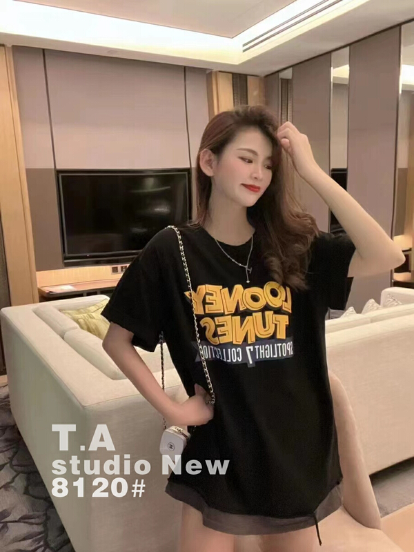 [TA +] Korean fashion trend letter short sleeve T-shirt 8120# XYY