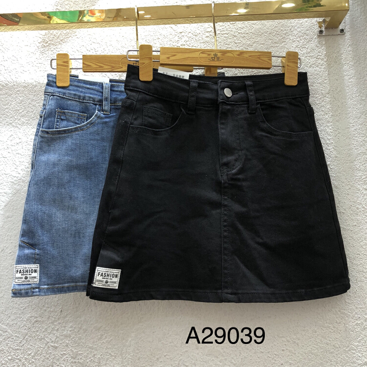 [queen] Korean fashion versatile label denim skirt a29039# ozq