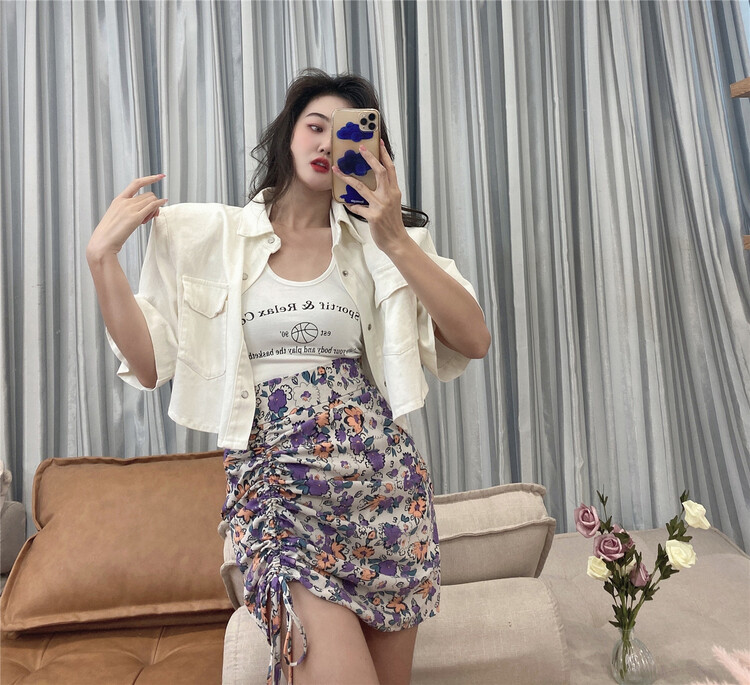 goods in stock! New in early summer! [sister] Vintage Print Personalized skirt ys3-235# ozq