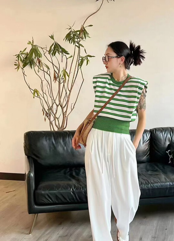 [s'seven] STRIPED FASHION versatile vest / suspender 2963# XYJ